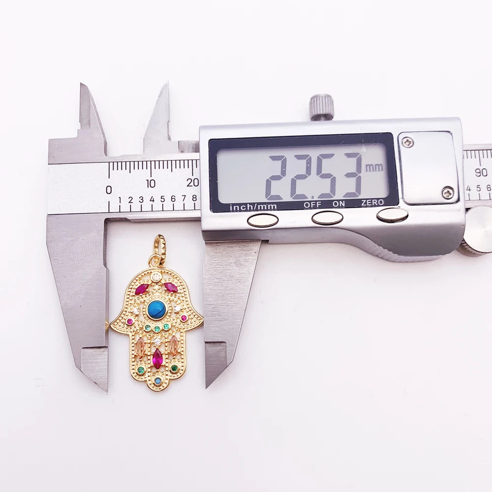 Damen-Anhänger Hand Fatima Chakra Lotus Bohemia aus Sterlingsilber