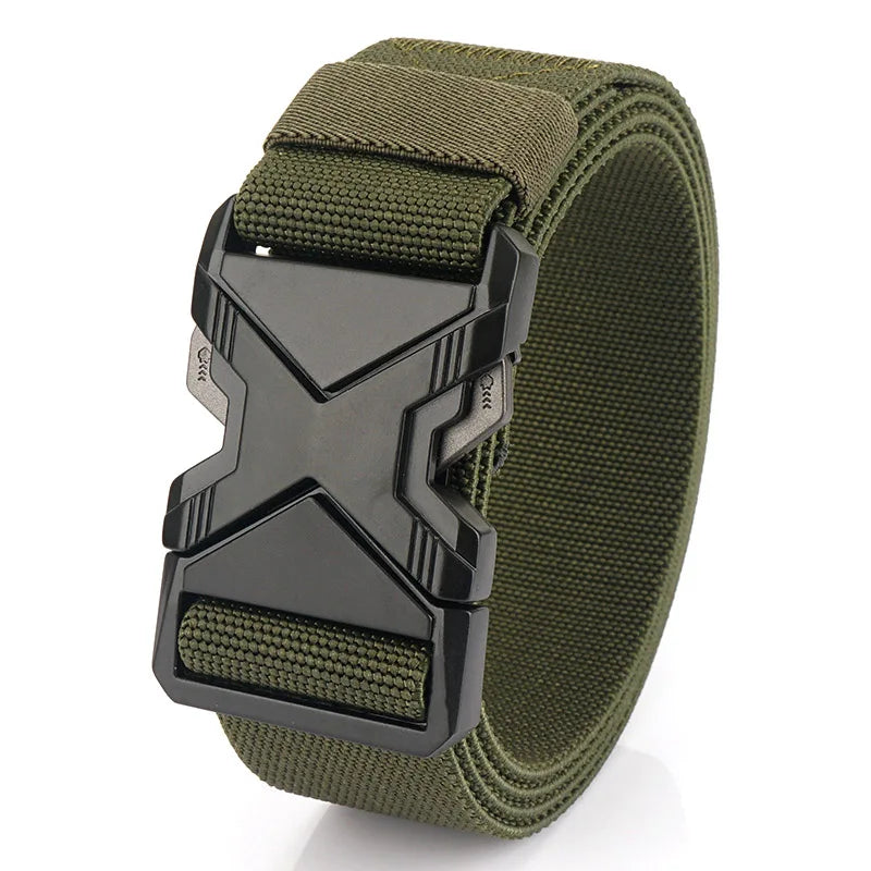 Herren-Taktischer Gürtel aus Nylon mit Elastischem Band und Schnellverschluss 3,8 cm Breite