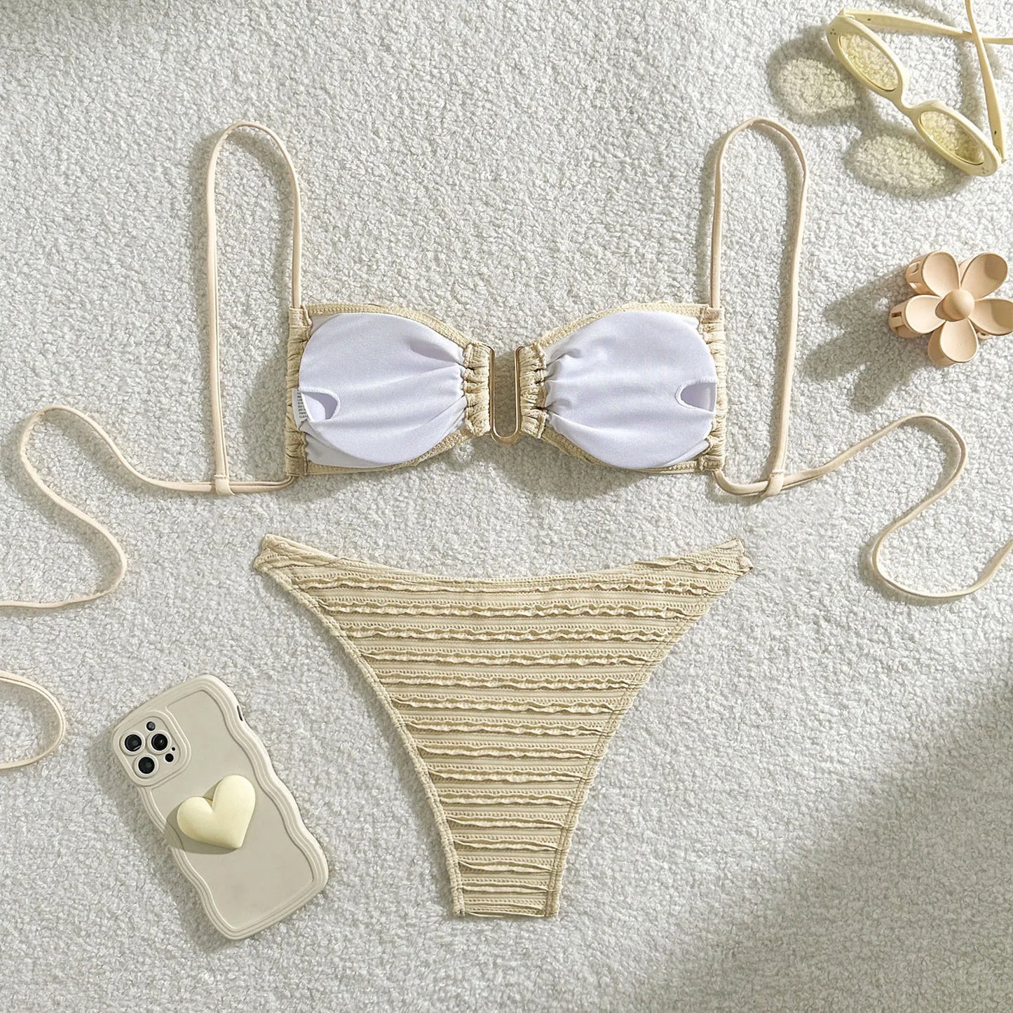 Gestreifter Bikini-Set für Damen – Sexy Bademode im brasilianischen Stil für Strand und Pool