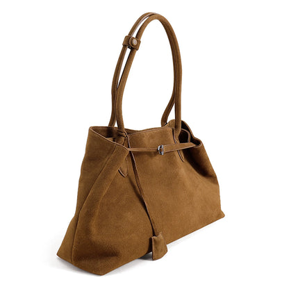 Wildleder Damen-Tote | Große Schultertasche 46x13x27 cm