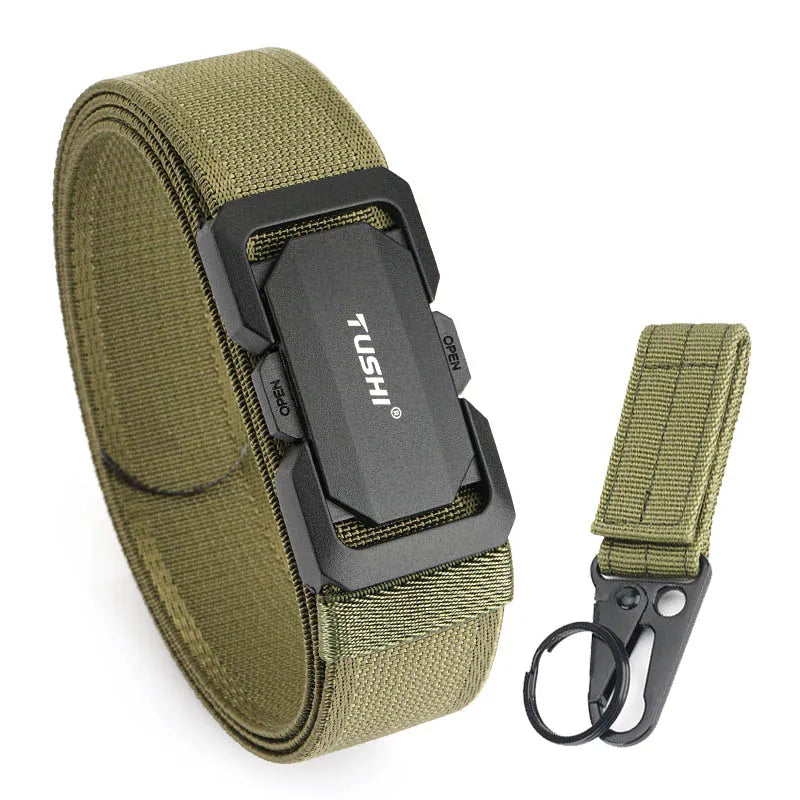 Herren-Stretch-Gürtel Mit Metall-Schnalle Und Schnellverschluss Für Alltag Und Outdoor