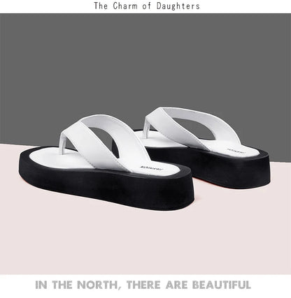 AIYUQI Women's Slippers Outdoor Summer New Genuine Leather  Flip-flops Women Anti-skid Trend Pinch Beach Slides Ladies