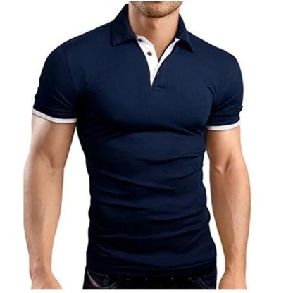 Klassisches Herren-Poloshirt mit amerikanischem Revers, Knopfleiste und langen Ärmeln – ideal für den Herbst