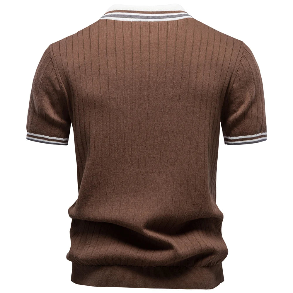 Elegantes Herren Poloshirt Reine Baumwolle Zeitloser Old Money Stil