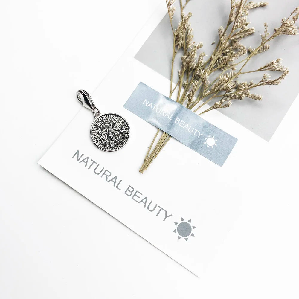 Damen-Charm-Anhänger Sternzeichen Horoskop Vintage II aus Sterlingsilber