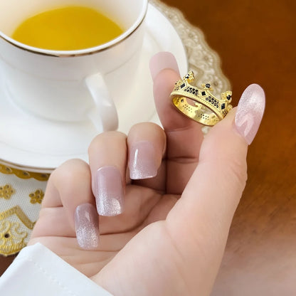Damen-Ring königliche Krone golden viktorianisch aus Sterlingsilber