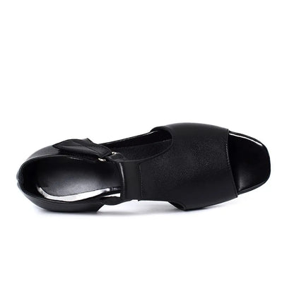 Damen Gladiator Sandalen Echtes Leder Fischmaul