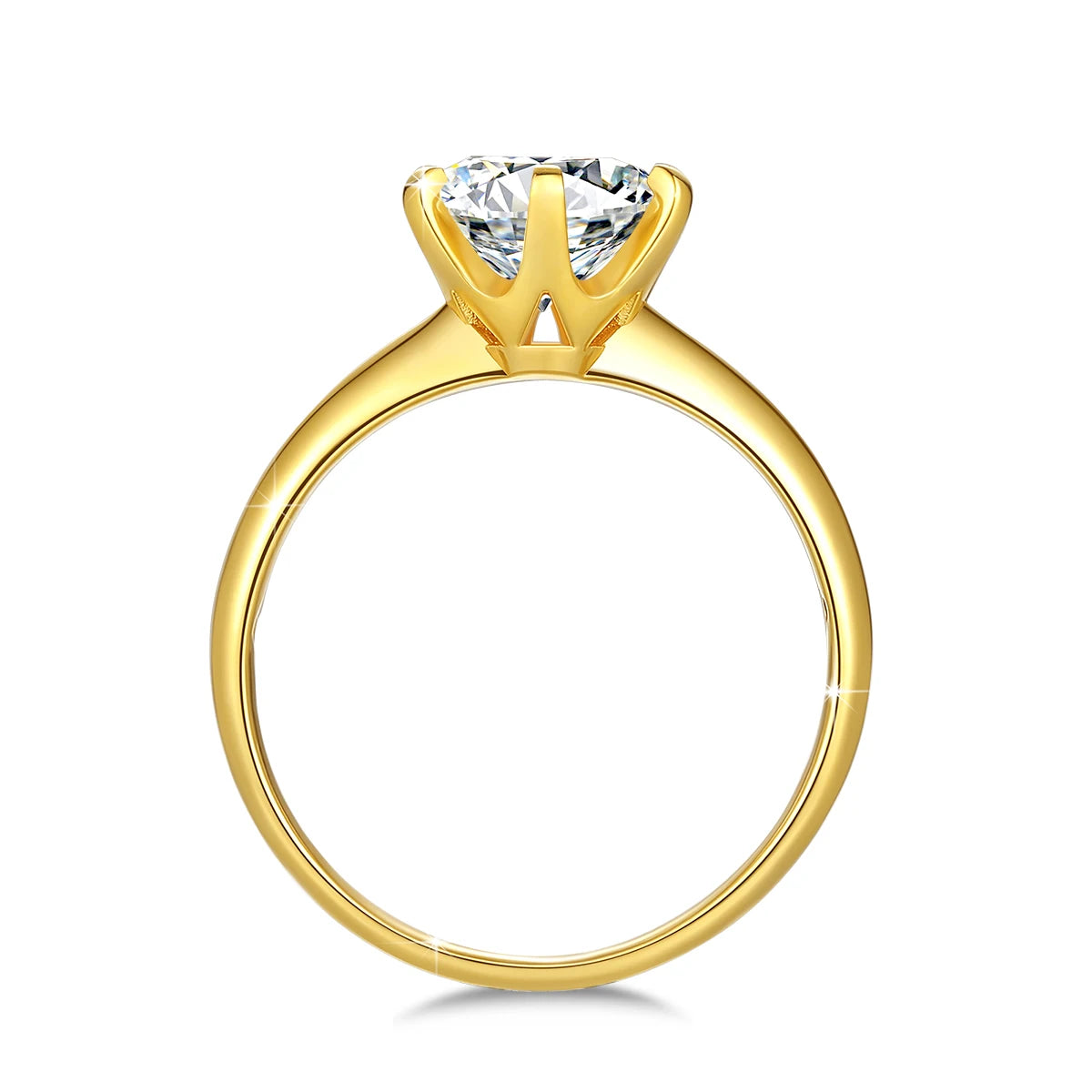 Damen-Ring Aus 18K Gold Moissanit 1 Karat Zertifiziert Mit NGTC Zertifikat für Verlobung