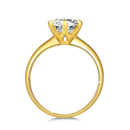 Damen-Ring Aus 18K Gold Moissanit 1 Karat Zertifiziert Mit NGTC Zertifikat für Verlobung