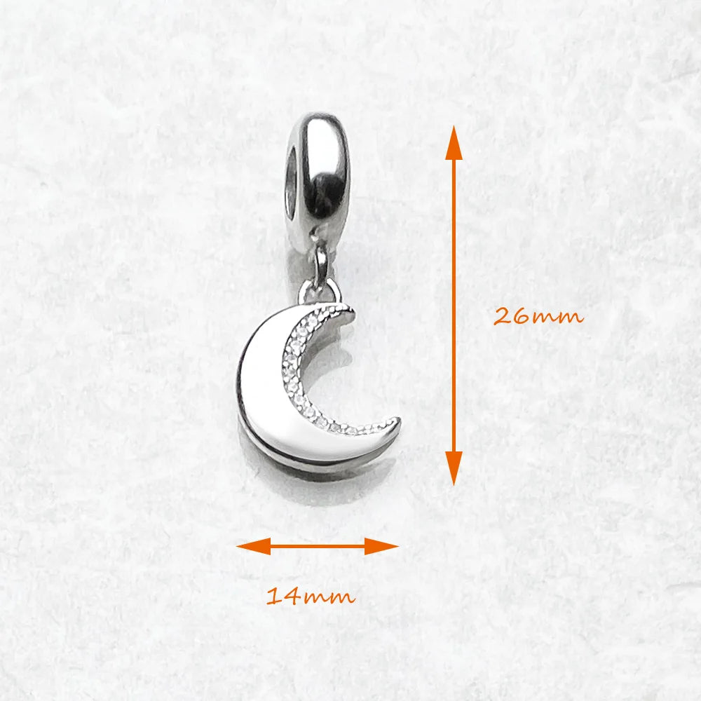 Damen-Charm-Anhänger Mond Statement Schutz aus Sterlingsilber