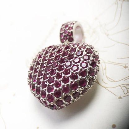 Damen-Charm-Anhänger Schlüssel Schlange Herz aus Sterlingsilber