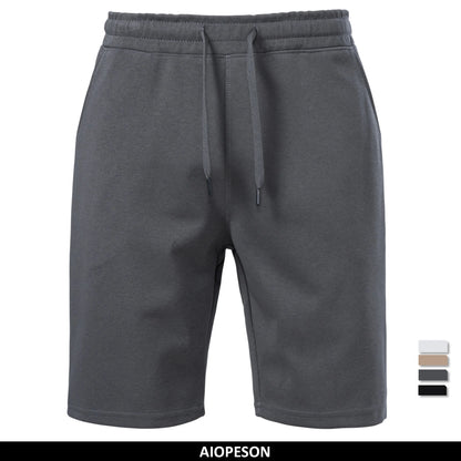 Herren-Shorts mit elastischem Bund und Kordelzug, dunklegrau, bis zur Kniehöhe