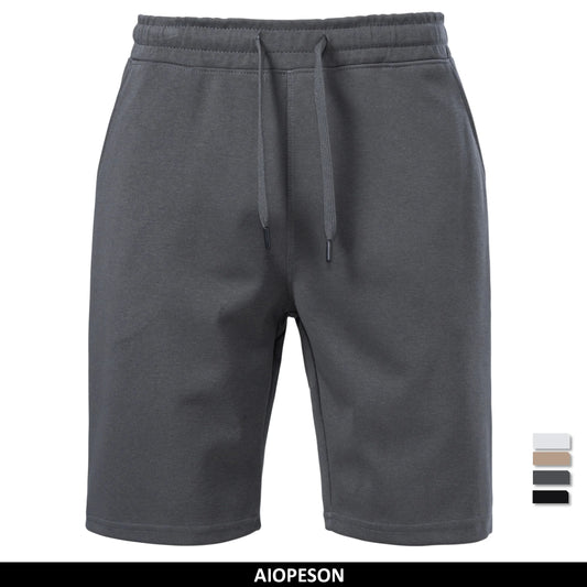 Herren-Shorts mit elastischem Bund und Kordelzug, dunklegrau, bis zur Kniehöhe