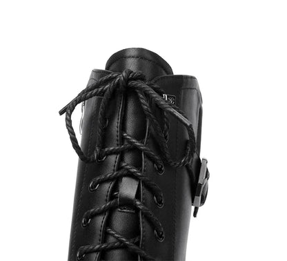 AIYUQI Women Boots Large Size Genuine Leather Thick Wool Warm Winter Biker Boots Women British Style Women Snow Boots