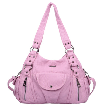 Damen-Hobo-Tasche aus Vintage-Leder mit verstellbarem Tragegurt und Mehrfachtaschen