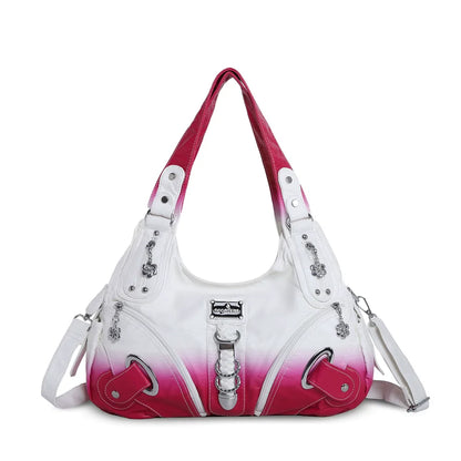 Damen-Schultertasche Großes Fassungsvermögen Mit Tie-Dye Muster Und Griff Im Vintage-Stil Für Alltag Und Freizeit
