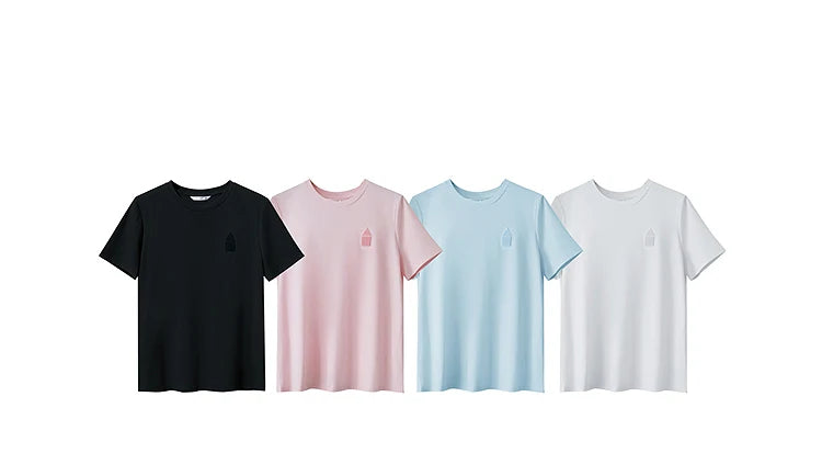 Damen T-Shirt aus Eisprozellan mit Rundhalsausschnitt und antibakteriellen Eigenschaften