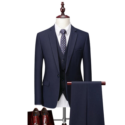 Hochwertiger Herren Anzug 3-teilig: Kariert, Grau, Slim Fit, Business & Hochzeit.