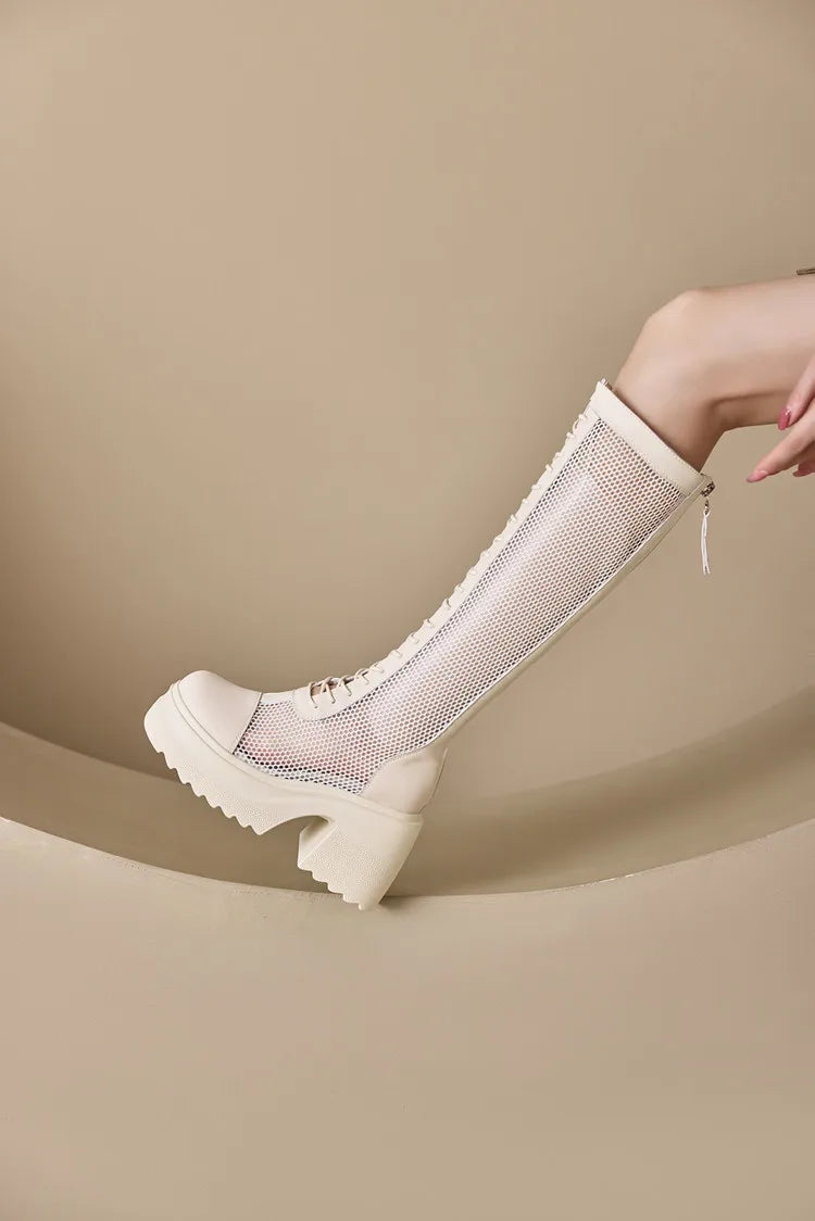 Damen Hochhackige Plattform Stiefel im Sommer im Römischen Stil