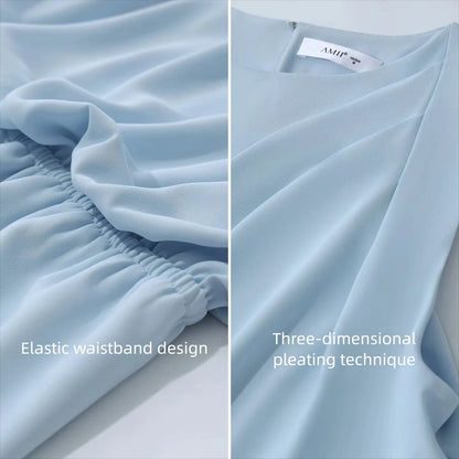 Ärmellos Elegantes Damenkleid Mit Rüschen Für Büro