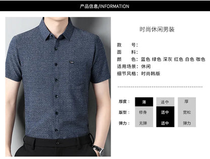 Sommerliches Herren-Kurzarmshirt in Unifarbe – modisches, lässiges Cardigan-Hemd für Jugendliche