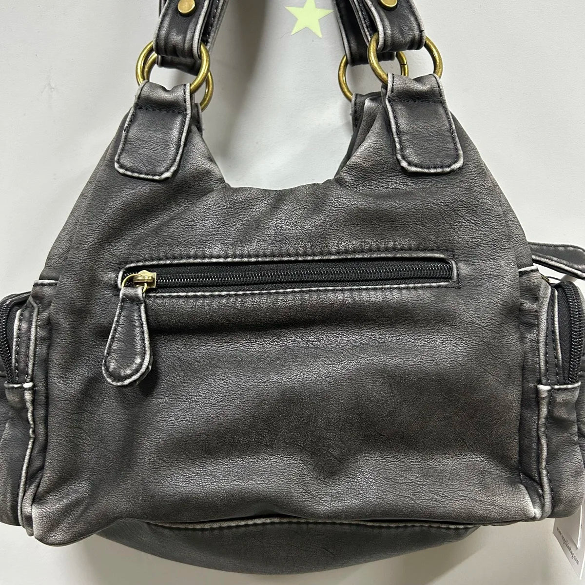 Damen-Handtasche mit Top-Griff und Mehrfachfächern für Smartphone Vintage-Stil Kompakt