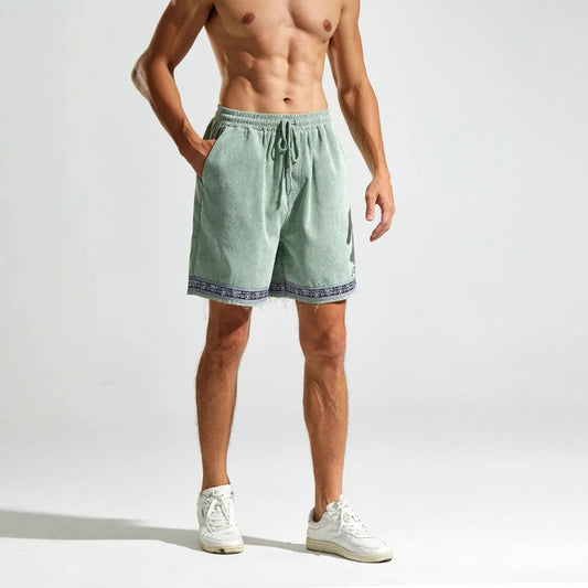 Kurze Herren-Shorts in Unifarben für Freizeit und Fitness