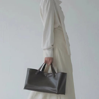 Spaltleder Handtasche | Große Kapazität Top-Handle