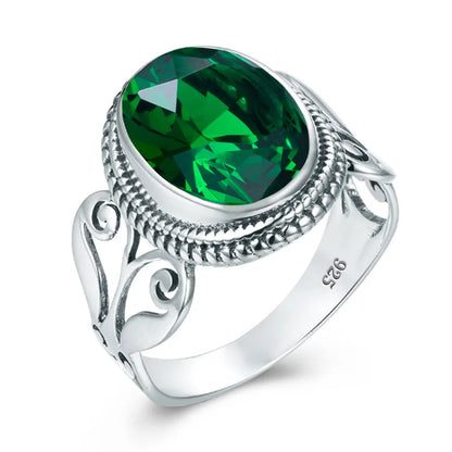 Damen-Ring Aus Sterling Silber Mit Ovaler Rainbow Fire Mystic Topaz Stein 10x16mm Goldtone Schmuck