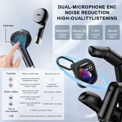 Männer Smartwatch mit Bluetooth Headset und Blutdrucküberwachung für Sport und Fitness