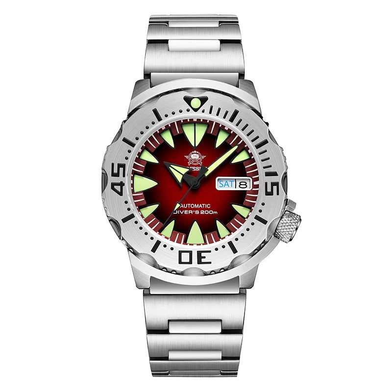 ADDIESDIVE AD2103 Men Monster Watch Luminous Sapphire Glass Blue Dial NH36 Diver 316L Stainless Steel Mechanical Watches