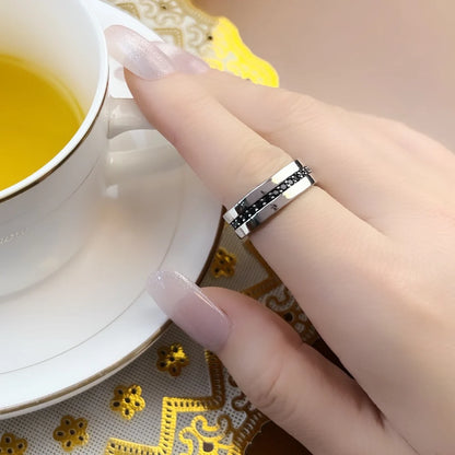 Damen-Ring Eternity klassisch schwarz aus Sterlingsilber