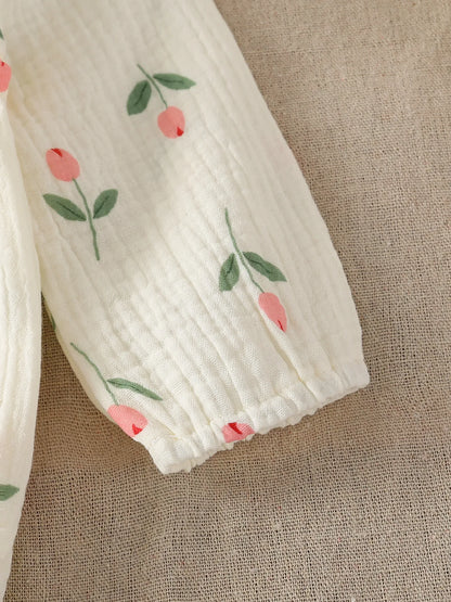 Baby Mädchen Bodys aus Tulpen-Drucken im Rüschendesign für den Herbst
