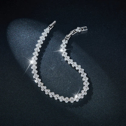 Damen-Tennisarmband mit Moissanit aus Sterlingsilber