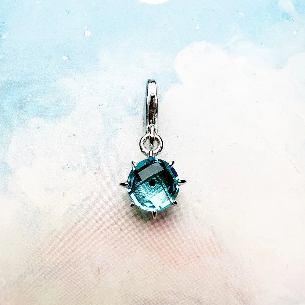 Damen-Charm-Anhänger blauer Stein trendig aus Sterlingsilber