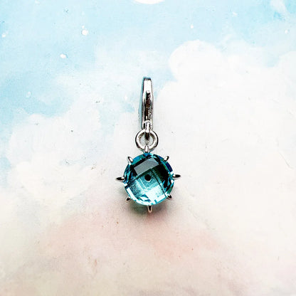 Damen-Charm-Anhänger blauer Stein trendig aus Sterlingsilber