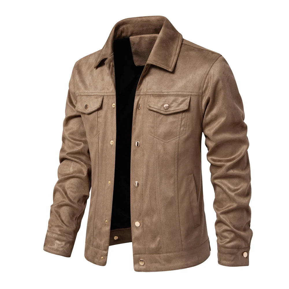 Herbst Winter Wildleder Lederjacke