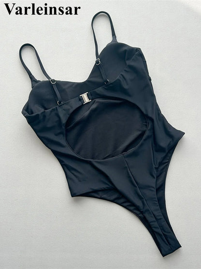 Damen Badeanzug Micro Tanga Bügel rückenfrei hoher Beinausschnitt Monokini