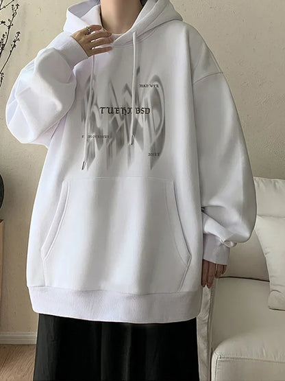 Neue Gothic Brief Gedruckt Mit Kapuze Sweatshirt Für Männer Herbst Hip Hop Übergroßen Pullover Hoodies Y2K Streetwear Grafik Hoody