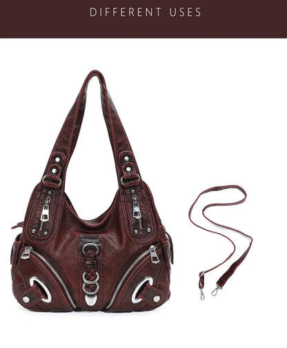 Damen-Schultertasche mit Leopardenmuster und Top-Handle Tragegriff für Alltag und Freizeit Vielseitig