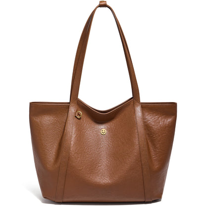 Damen-Tote-Tasche aus Rindleder mit großer Kapazität und leichtem Gewicht für Pendeln und Alltag