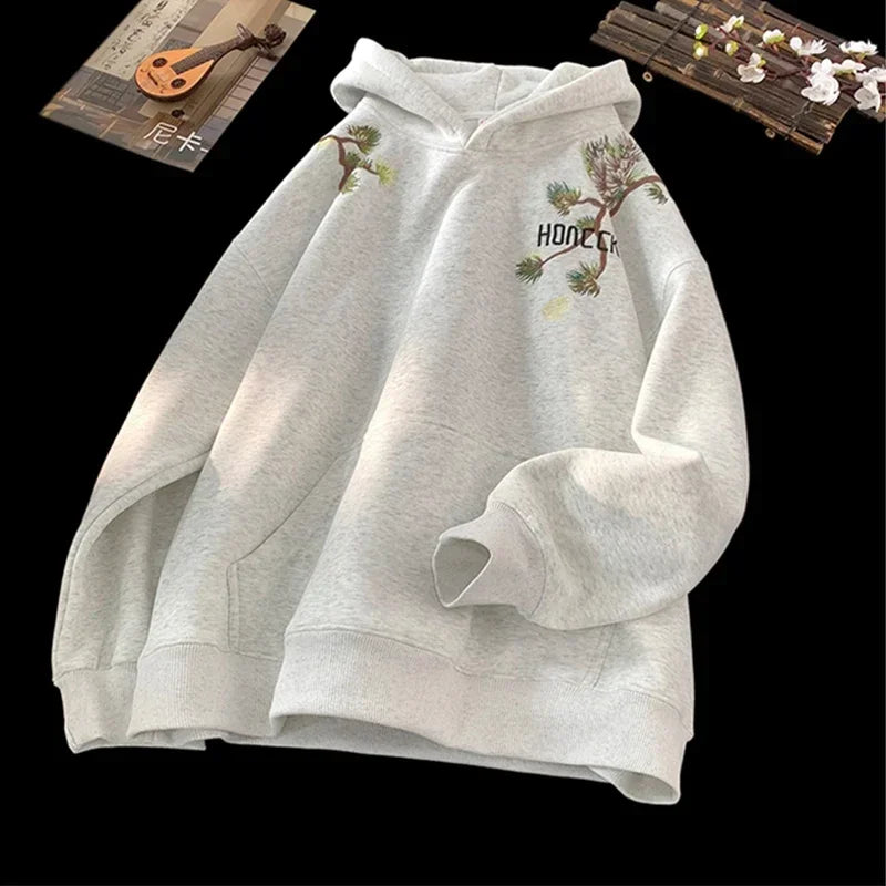 Herbst Kiefer Grafik Hoodies Für Männer Y2K Vintage Streetwear Oversize Mit Kapuze Sweatshirts 2025, Neue Harajuku Fleece Casual Hoody