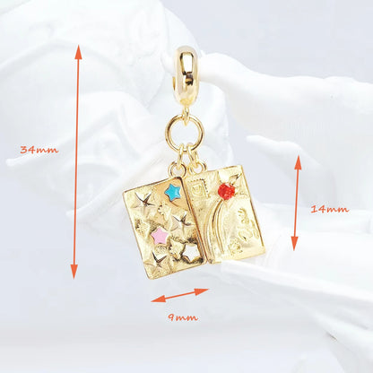 Damen-Charm-Anhänger Liebesbrief-Umschlag vergoldet II aus Sterlingsilber