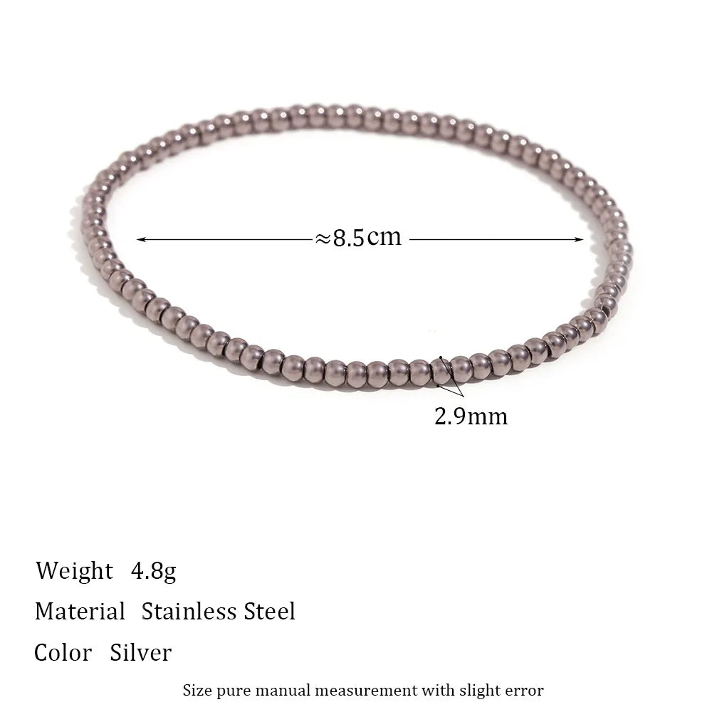 Damen-Perlenarmband mit Farbverlauf aus Edelstahl
