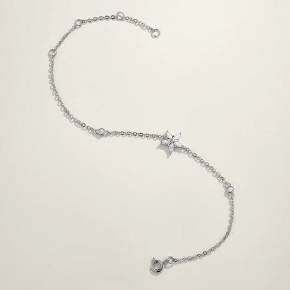 Damen-Kettenarmband mit Stern-Moissanit aus Sterlingsilber