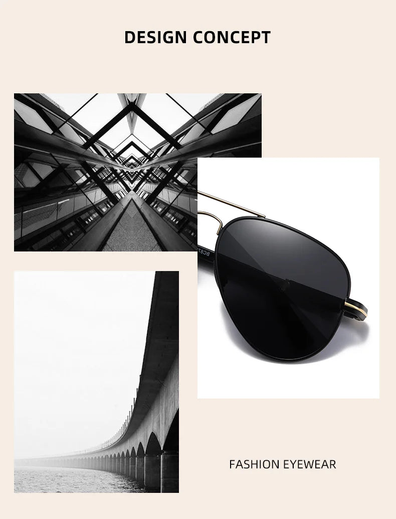 Sonnenbrille Pilot Edelstahl polarisiert Spiegel UV400 Fahren Herren