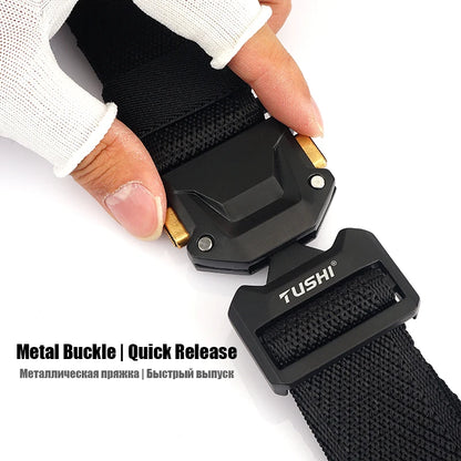 Unisex-Gürtel Mit Schnellverschluss Metall-Schnalle Breite 3,5 Zentimeter Geeignet Für Outdoor-Arbeit Und Freizeit