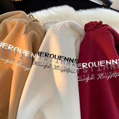 2025 neue Männer High Street Brief Gedruckt Mit Kapuze Sweatshirts Casual Lose Vintage Hip Hop Hoodies Ästhetische Mode Y2K Hoodie