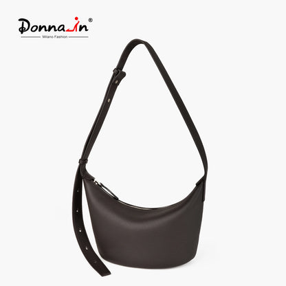 Mini Hobo Tasche aus Vollnarbigem Rindleder | Bucket-Form Crossbody