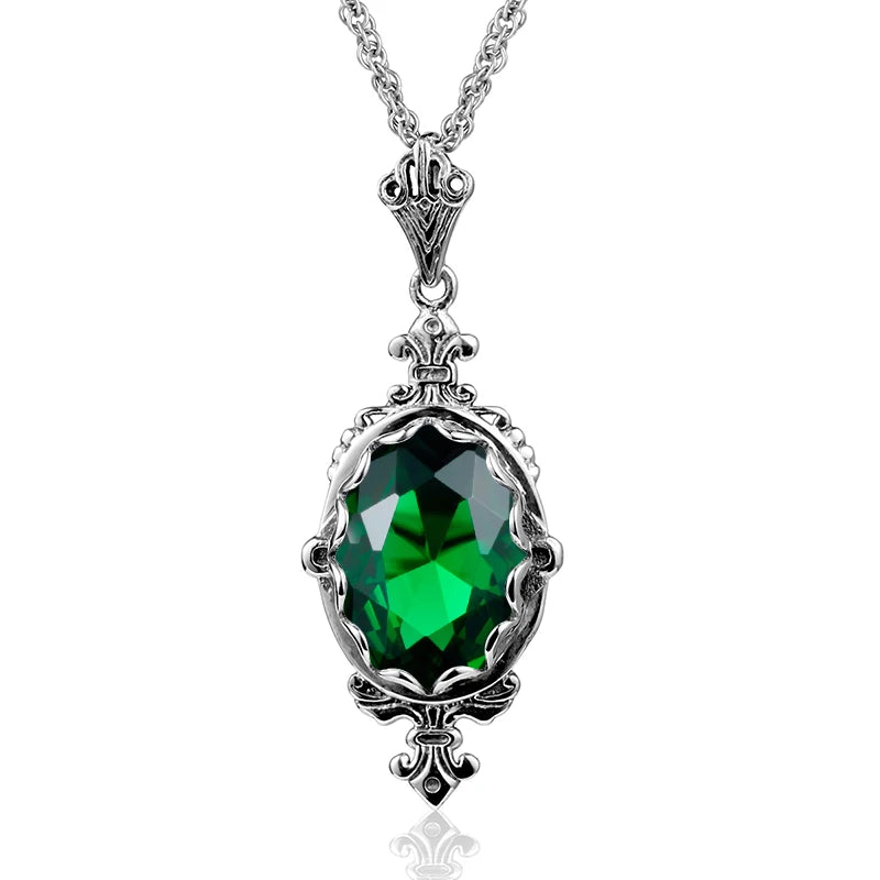 Damen-Halskette Mit Citrin-Anhänger Aus Sterling Silber 925 Ovaler Stein 10x14 mm 8 ct Victoria-Stil
